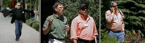 Left: Nike's chairman and CEO Philip Knight. Mid: Bill Gates and Henry Vigil of Microsoft. Right: